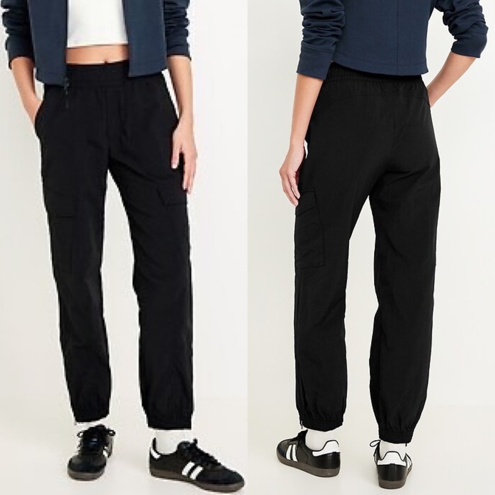 Old Navy Black Hiking Jogger Cargo Pants‎ Size XL Tall Long Ankle Zip Travel NEW